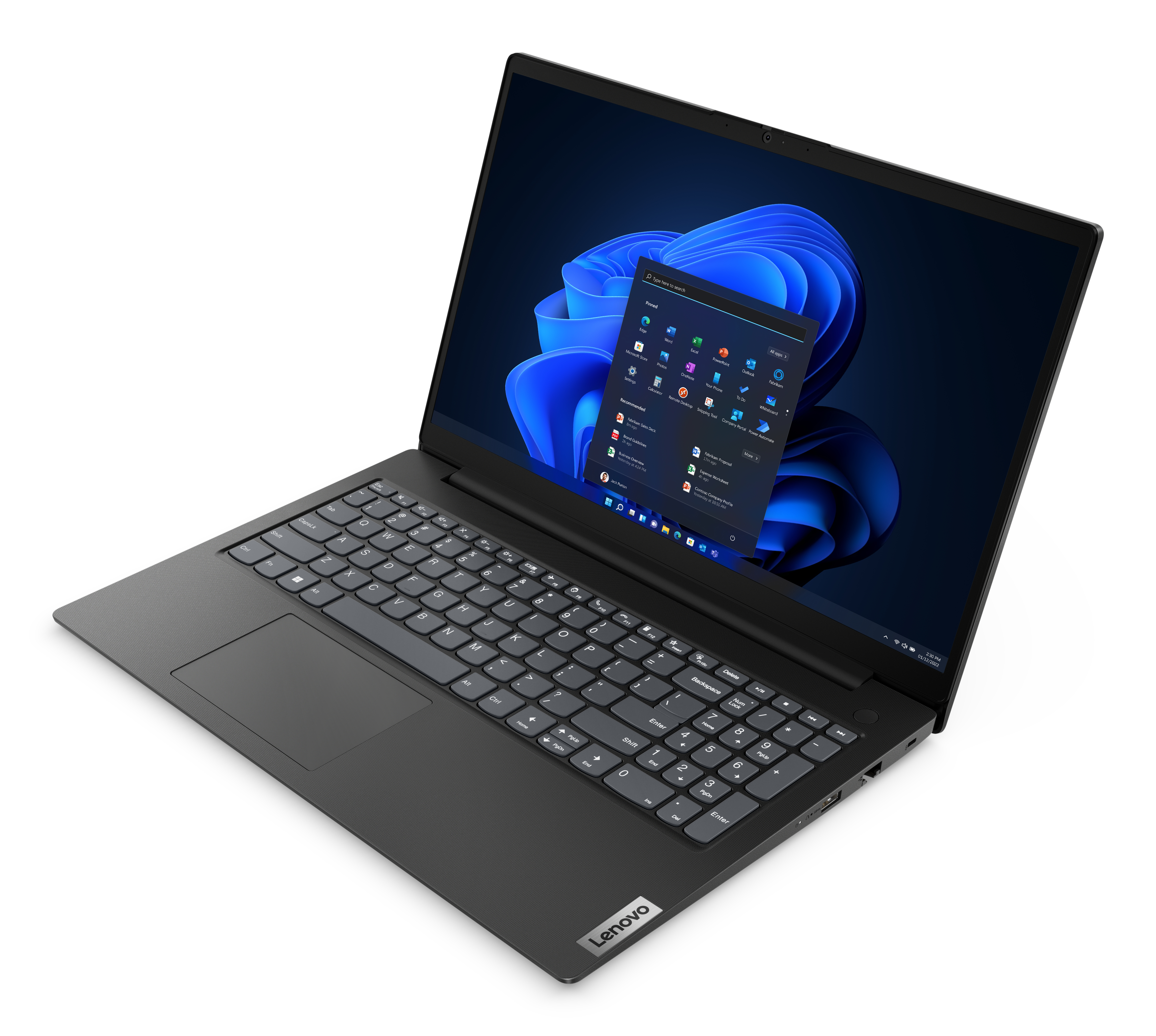 Lenovo V15 Intel Core i3 i3-1315U Ordinateur portable 39,6 cm (15.6) Full HD 8 Go DDR4-SDRAM 512 Go SSD Wi-Fi 6 (802.11ax) Anglais Noir
