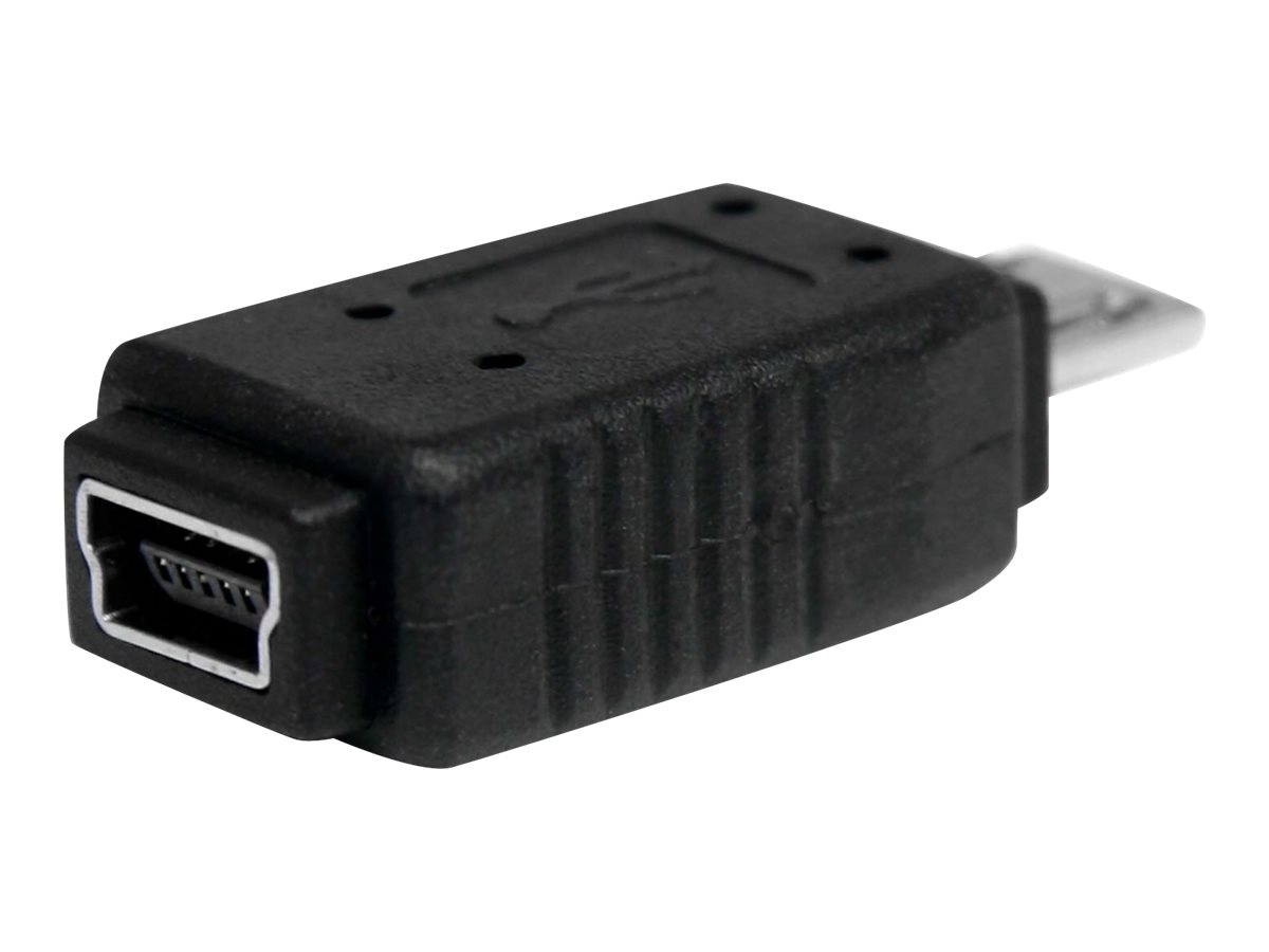 Adaptador Micro USB a Mini USB - 1x MicroUSB-B Hembra - 1x MiniUSB-B Macho