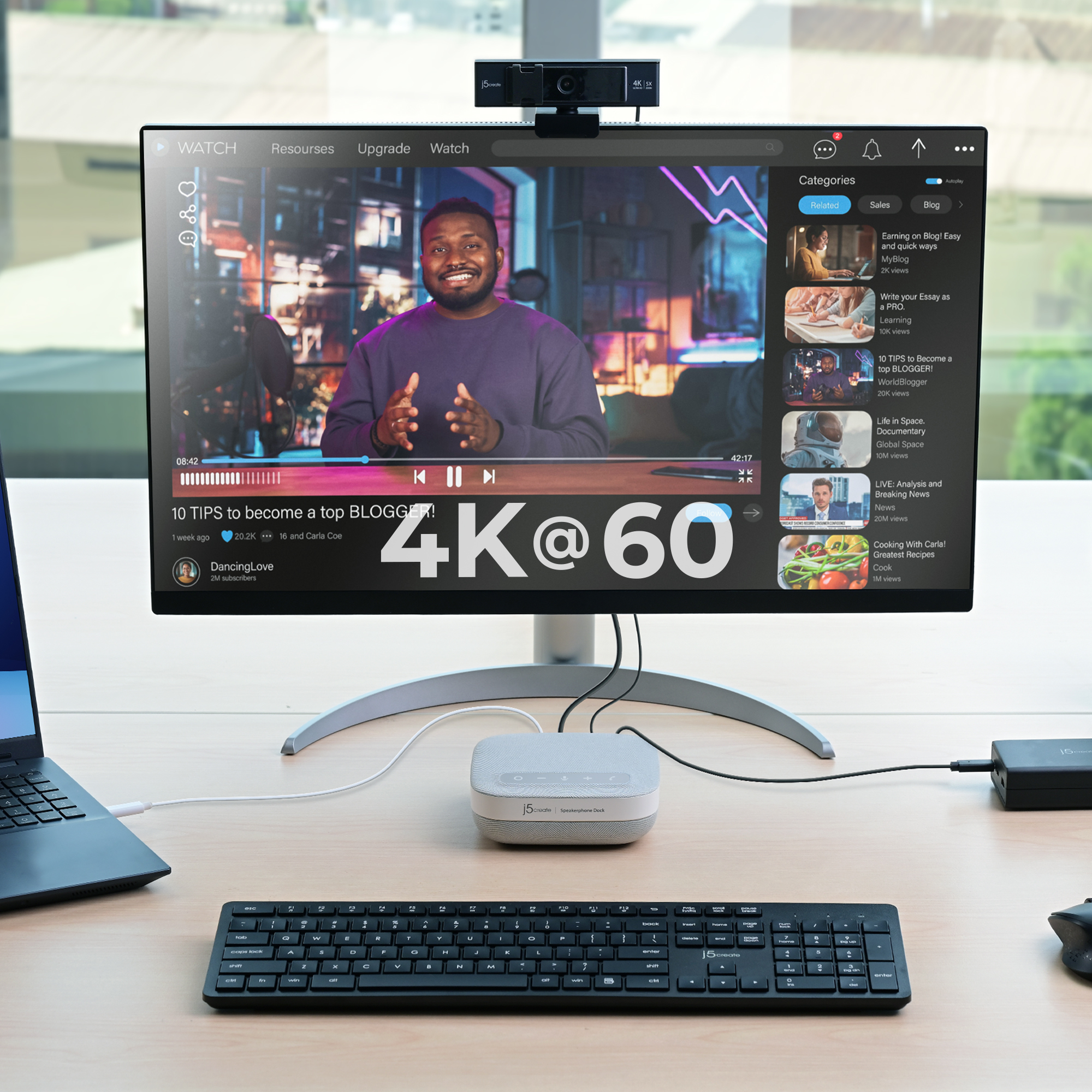 j5create USB-C 4K Speakerphone Dock