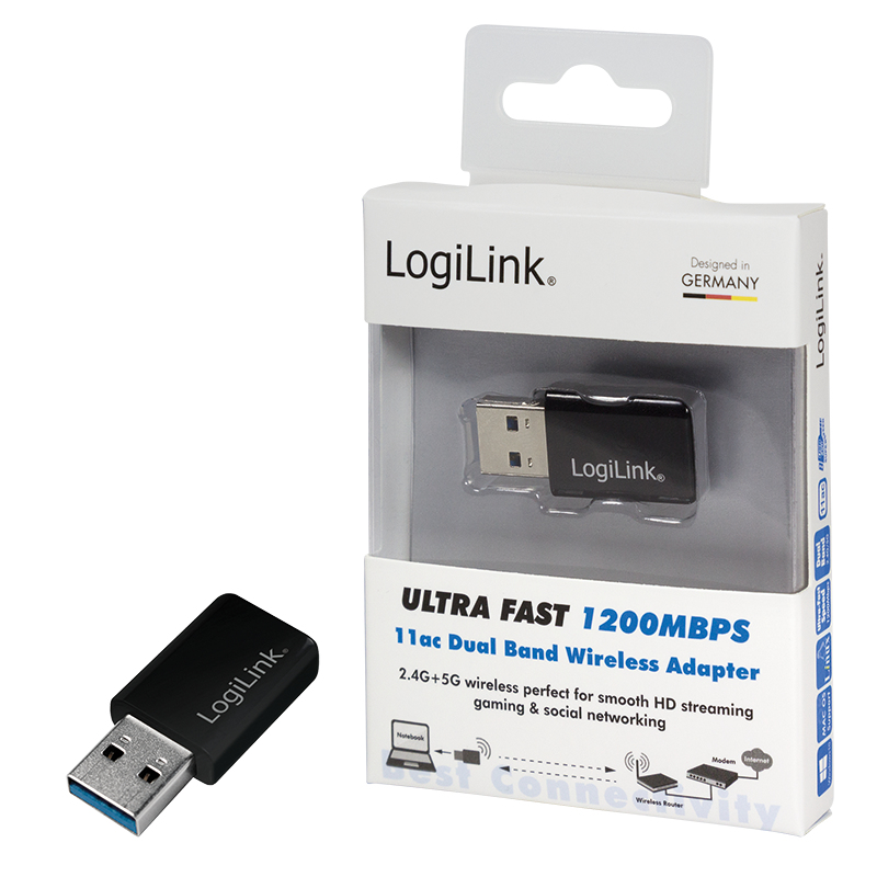 LogiLink Wireless Ultra Fast 1200 Mbps 11ac Dual Band Adapter