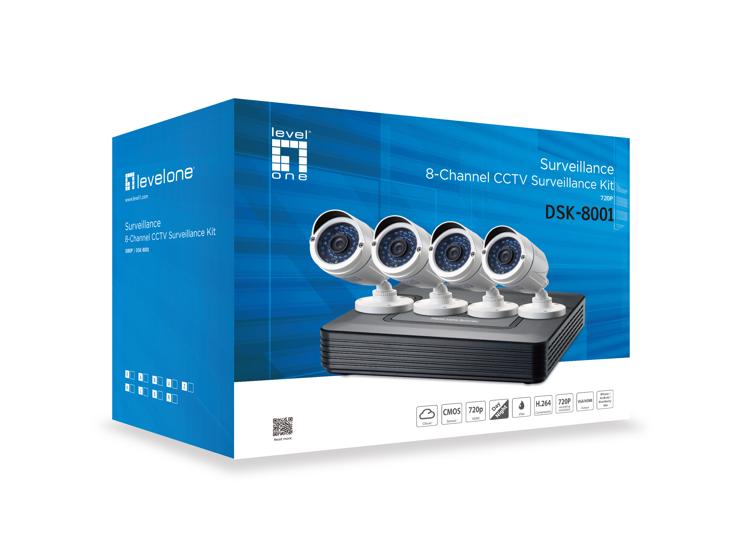 LevelOne DSK-8001 kit de videovigilancia Al�mbrico 8 canales
