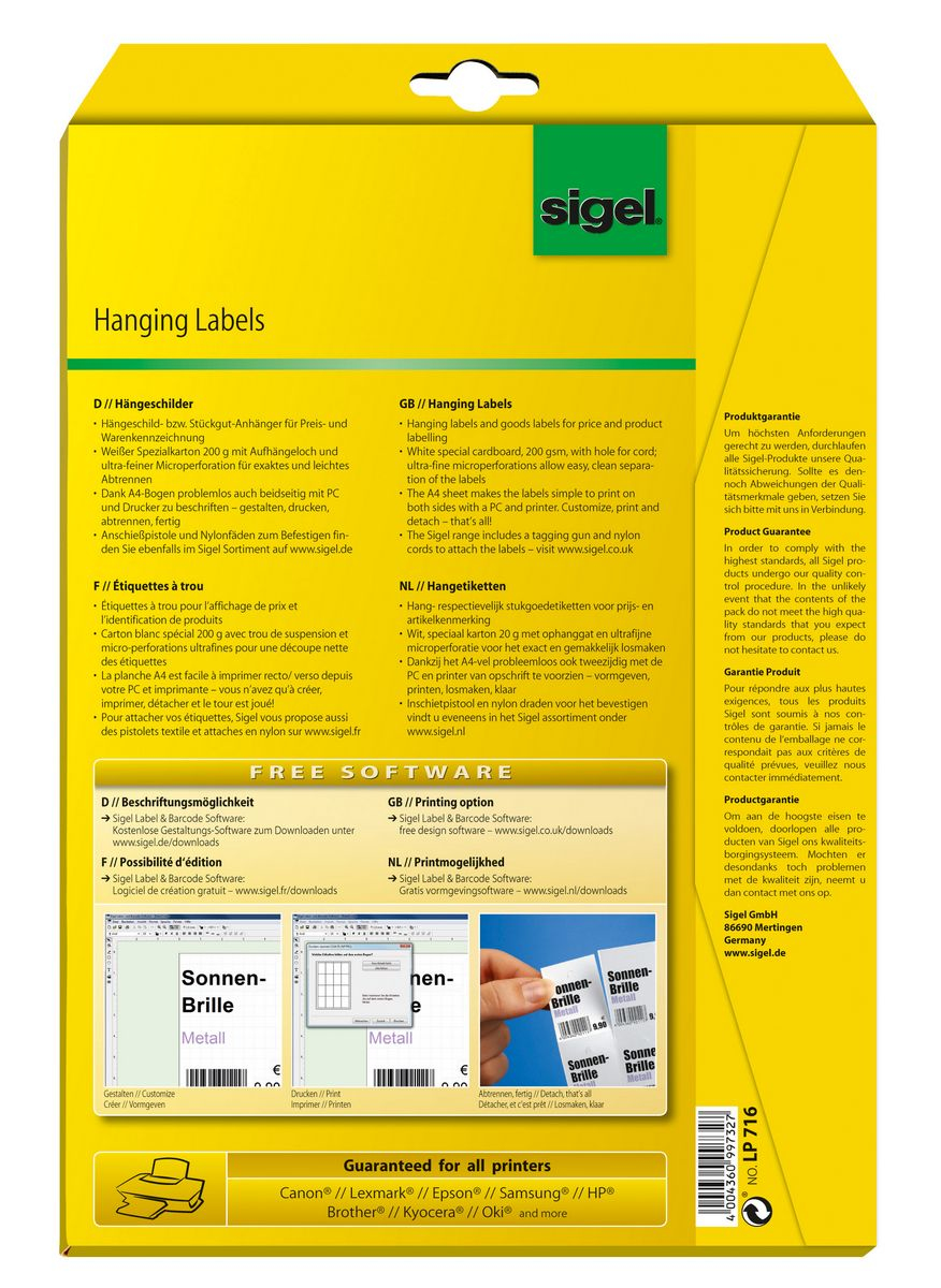 Sigel LP716 �tiquette � imprimer Blanc