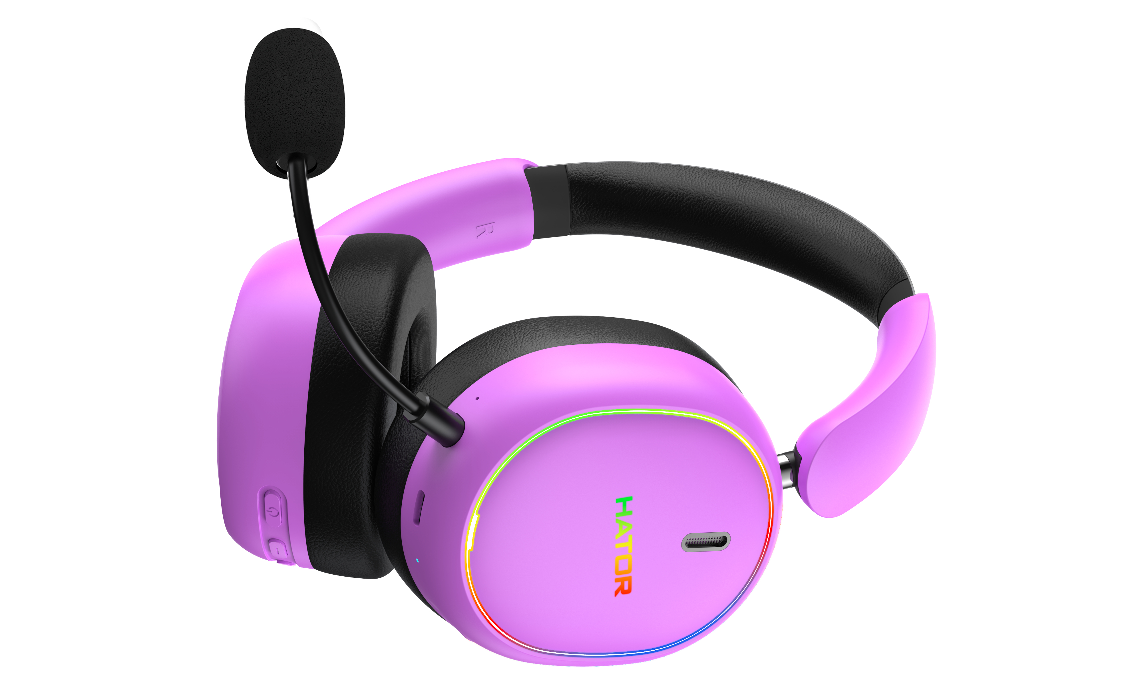 HATOR Phoenix 2 Wireless Auricolare Con cavo e senza cavo A Padiglione Gaming USB Type-C / USB Type-A Bluetooth Viola