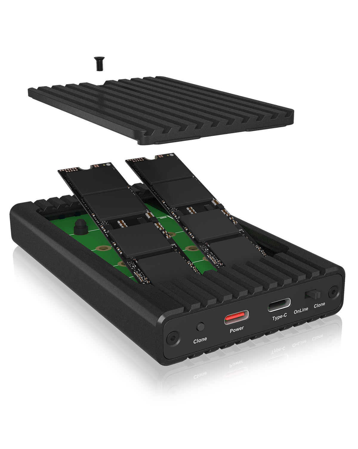ICY BOX M.2 NVMe CloneStation & DockingStation USB 3.2 Gen 2 Type-C/A Aluminium schwarz