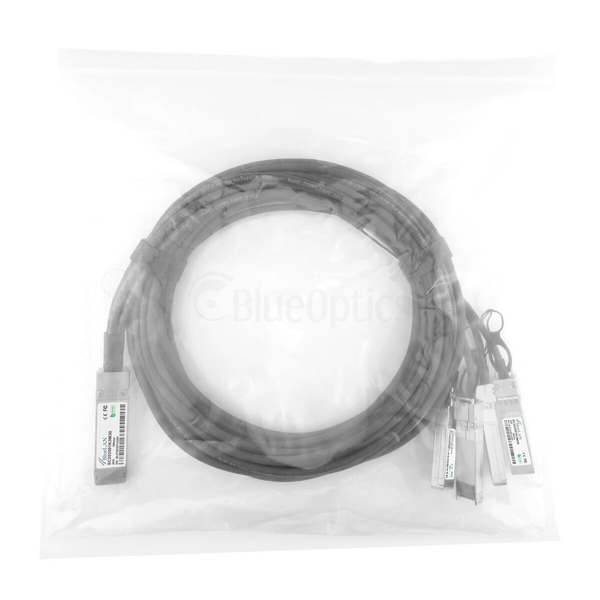 BlueOptics Q-4S-DAC-3M-MT-BL InfiniBand cable QSFP 4xSFP+ Orange