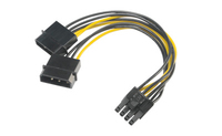 Akasa AK-CBPW20-15 - 0,15 m - Molex (4-pin) - PCI-E(6+2 pin) - Gerade - Gerade
