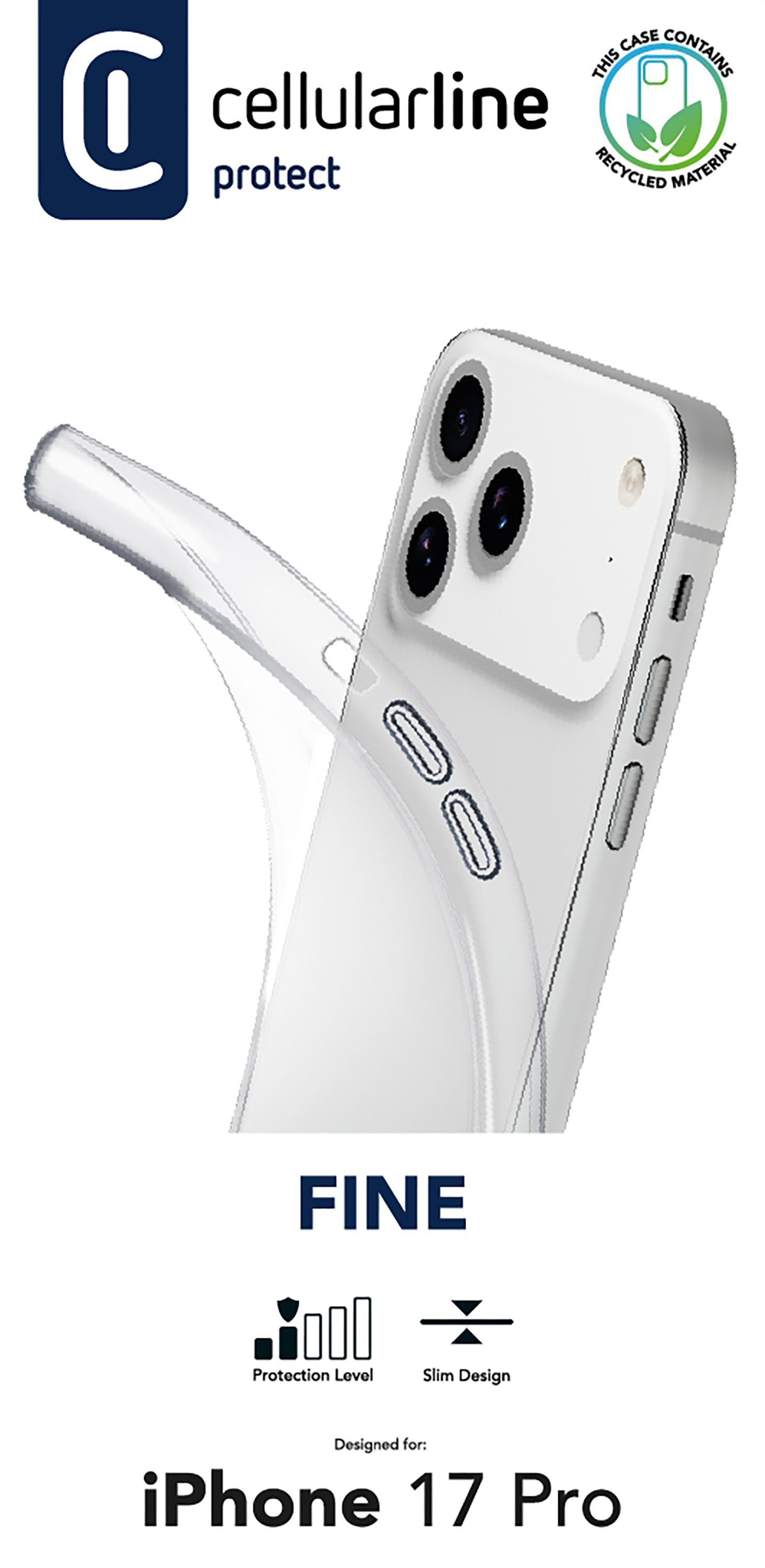 Cellularline Fine Case iPhone 17 Pro Clear