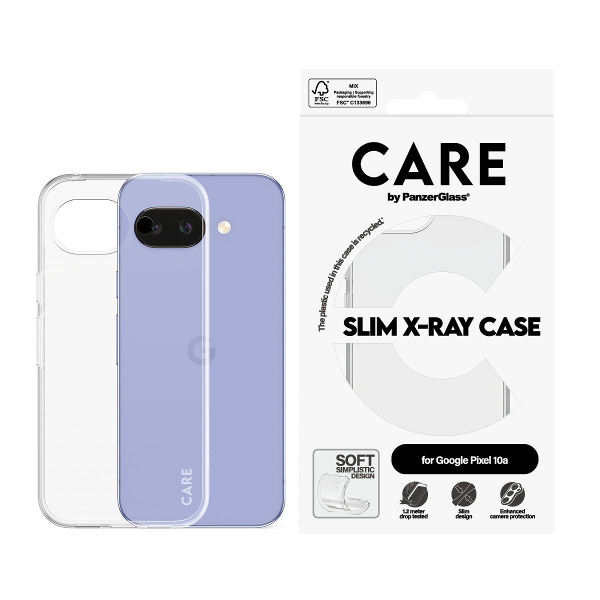 PanzerGlass CARE by � X-Ray Case Google Pixel 10a 5G coque de protection pour t�l�phones portables Housse Transparent