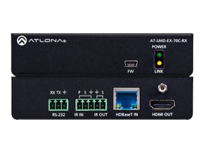 Atlona AT-UHD-EX-70C-RX AV extender AV receiver Black