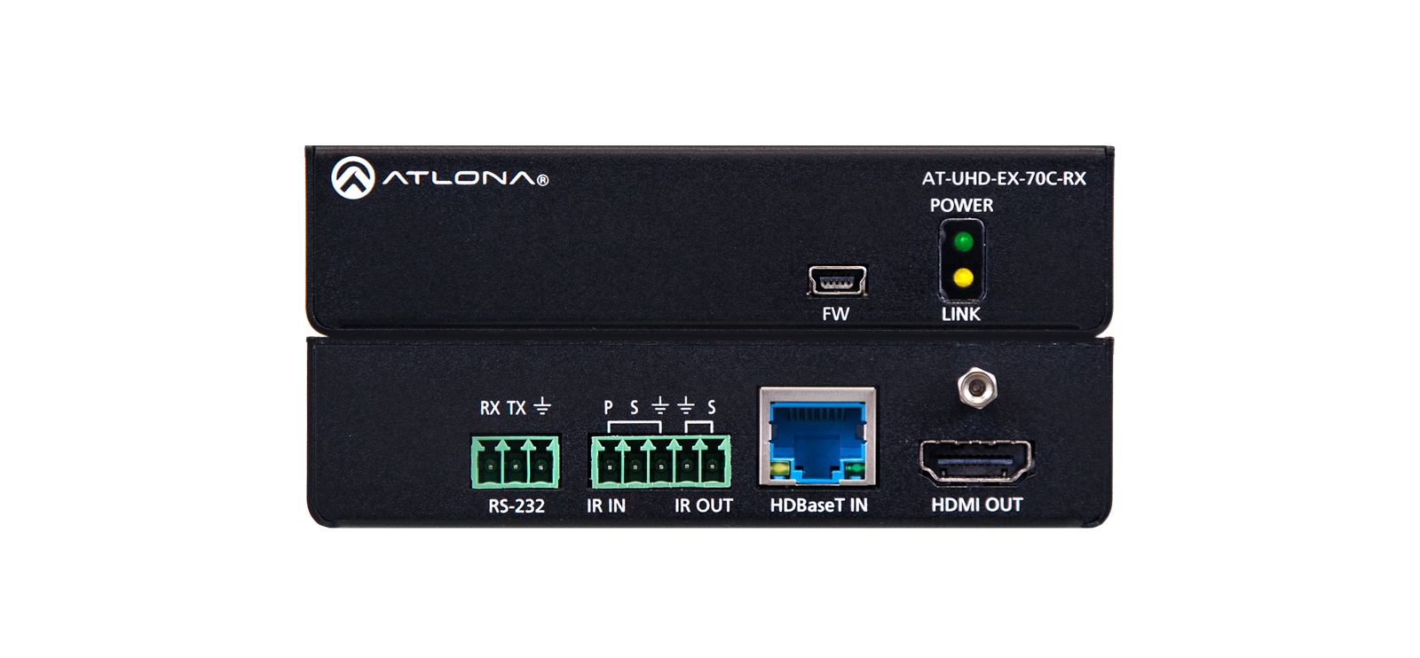 Atlona AT-UHD-EX-70C-RX AV extender AV receiver Black