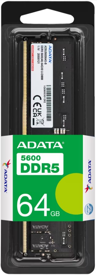 ADATA AD5U560064G-S m�dulo de memoria 64 GB 1 x 64 GB DDR5 5600 MT/s 288-pin DIMM