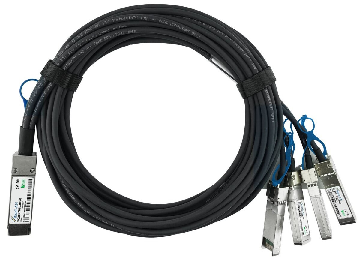 BlueOptics Dell YFNDD kompatibles BlueLAN QSFP28 DAC SC282701L2M26
