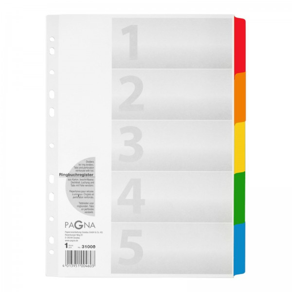 Pagna 31000-08 divider Cardboard, Polypropylene (PP) White 40 pc(s)