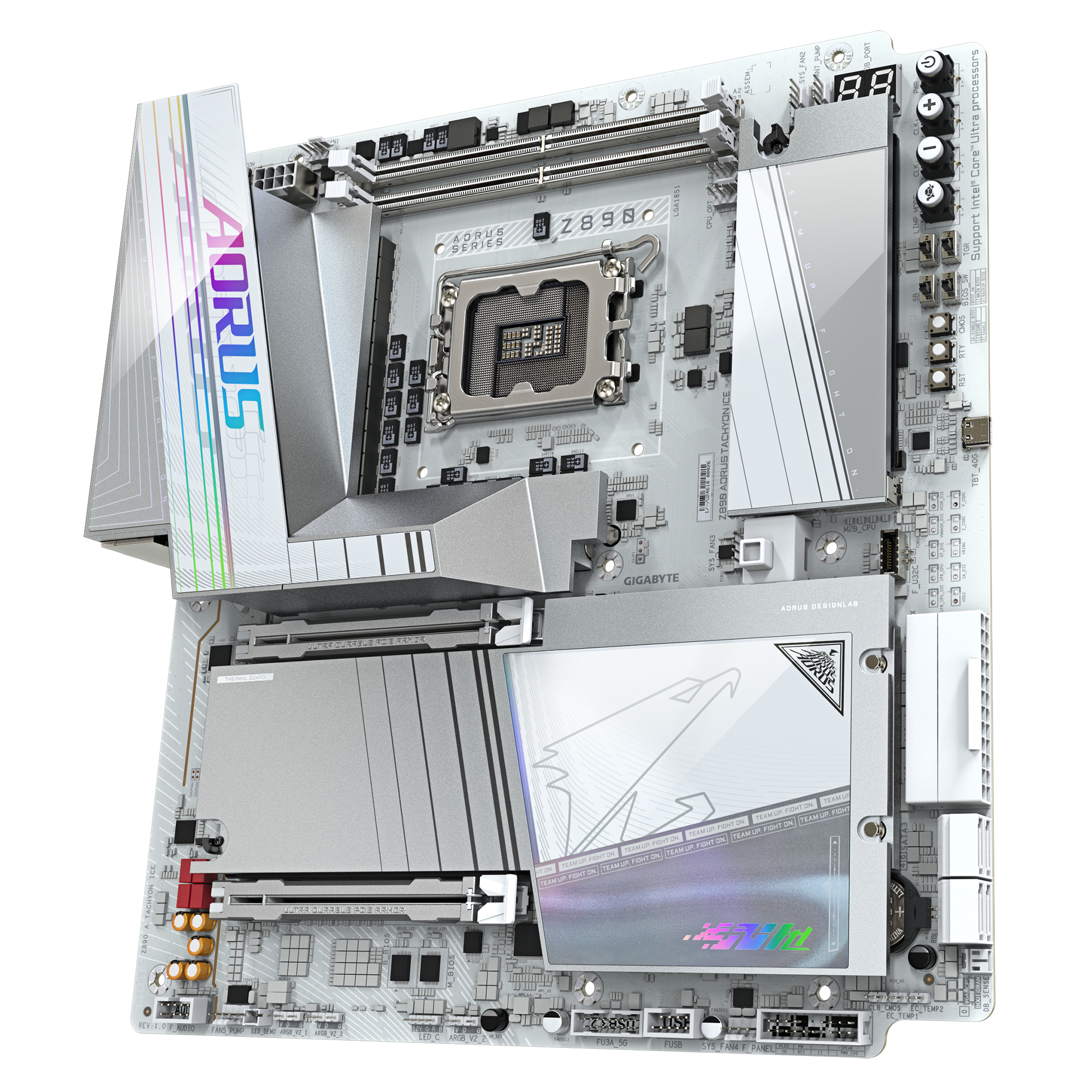 Gigabyte AORUS Z890 TACHYON ICE - Motherboard - E-ATX - LGA1851-Sockel - Z890 Chipsatz - USB-C 3.2 Gen 2x2, USB-C 3.2 Gen2, USB 3.2 Gen 1, USB4 - Bluetooth, Wi-Fi 7, 5 Gigabit Ethernet - Onboard-Grafik (CPU erforderlich)