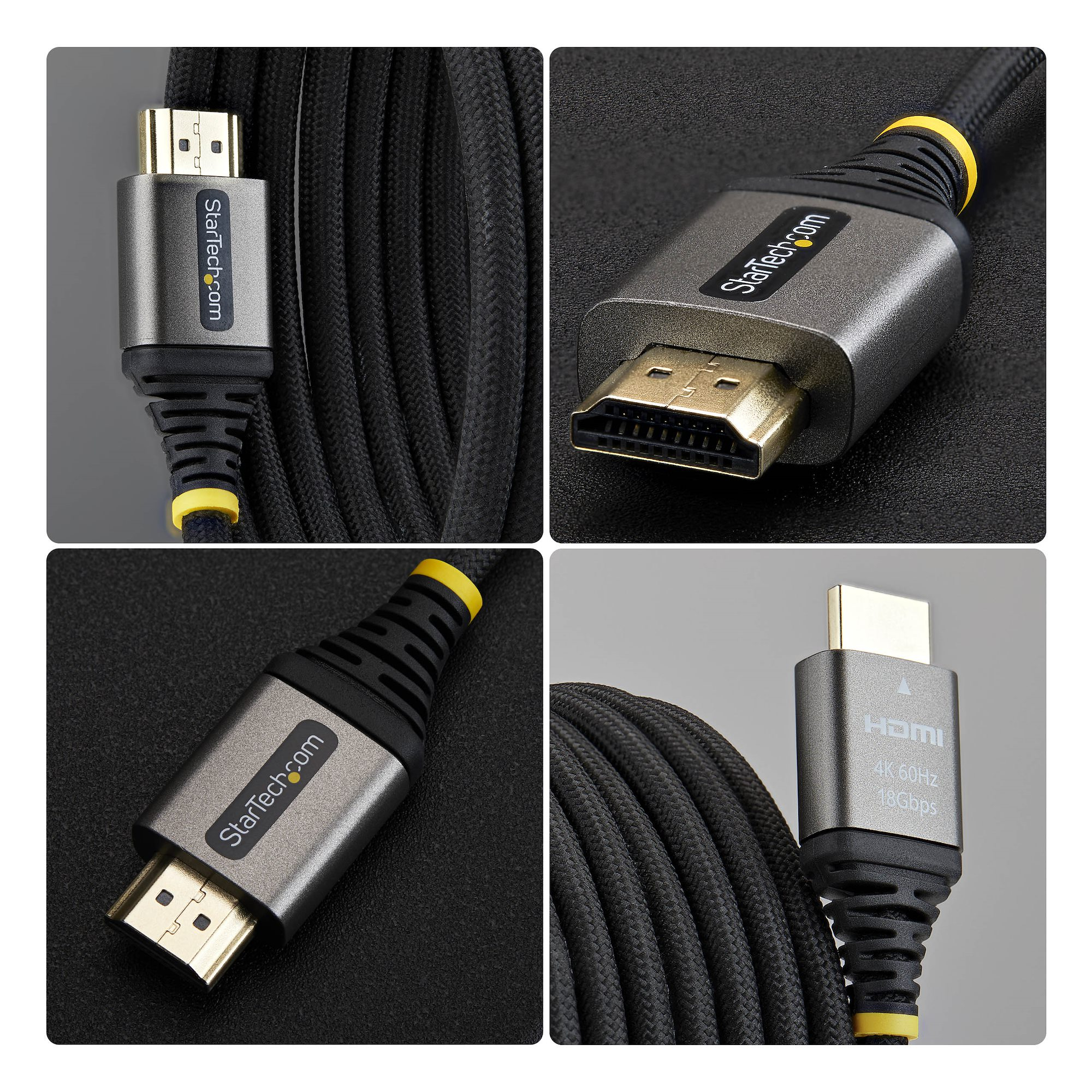 StarTech.com C�ble HDMI Haute Vitesse Certifi� Premium 3m (10ft), Ultra Flexible, 4K 60Hz/1440p 144Hz avec HDR10/ARC, 18Gbps, Cordon HDMI Tress� Haute Flexibilit�