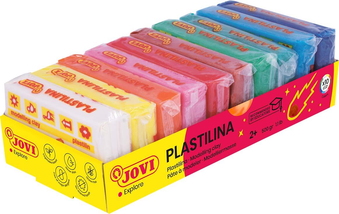 Jovi Knete PLASTILINA farbsortiert 10 Farben je 50.0 g