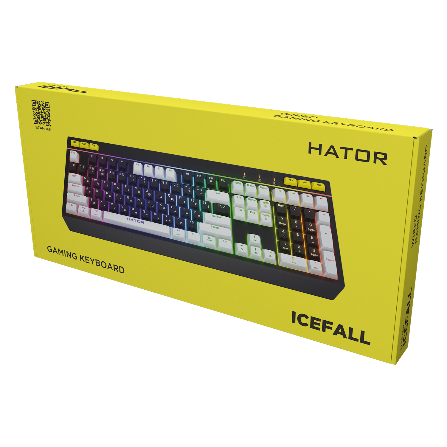HATOR Icefall tastiera Gaming USB QWERTY Inglese US Nero