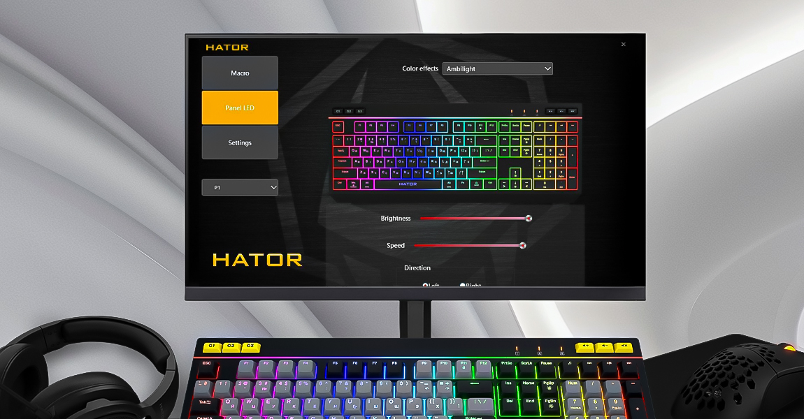 HATOR Icefall tastiera Gaming USB QWERTY Inglese US Nero