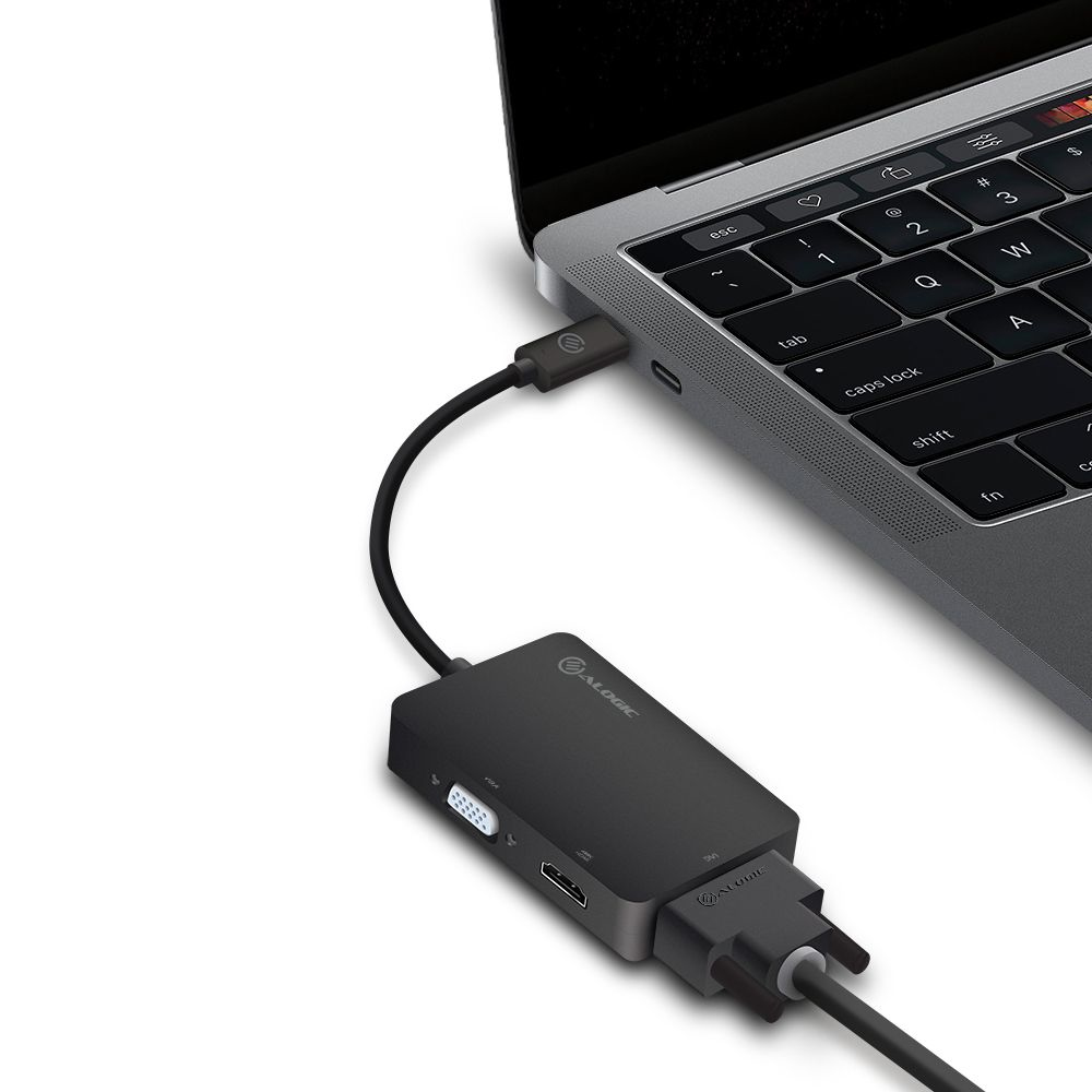 Alogic UCVGDVHD-ADP - USB Typ-C - DVI-D - HDMI - VGA - Schwarz - Windows 10 - 45 mm - 220 mm