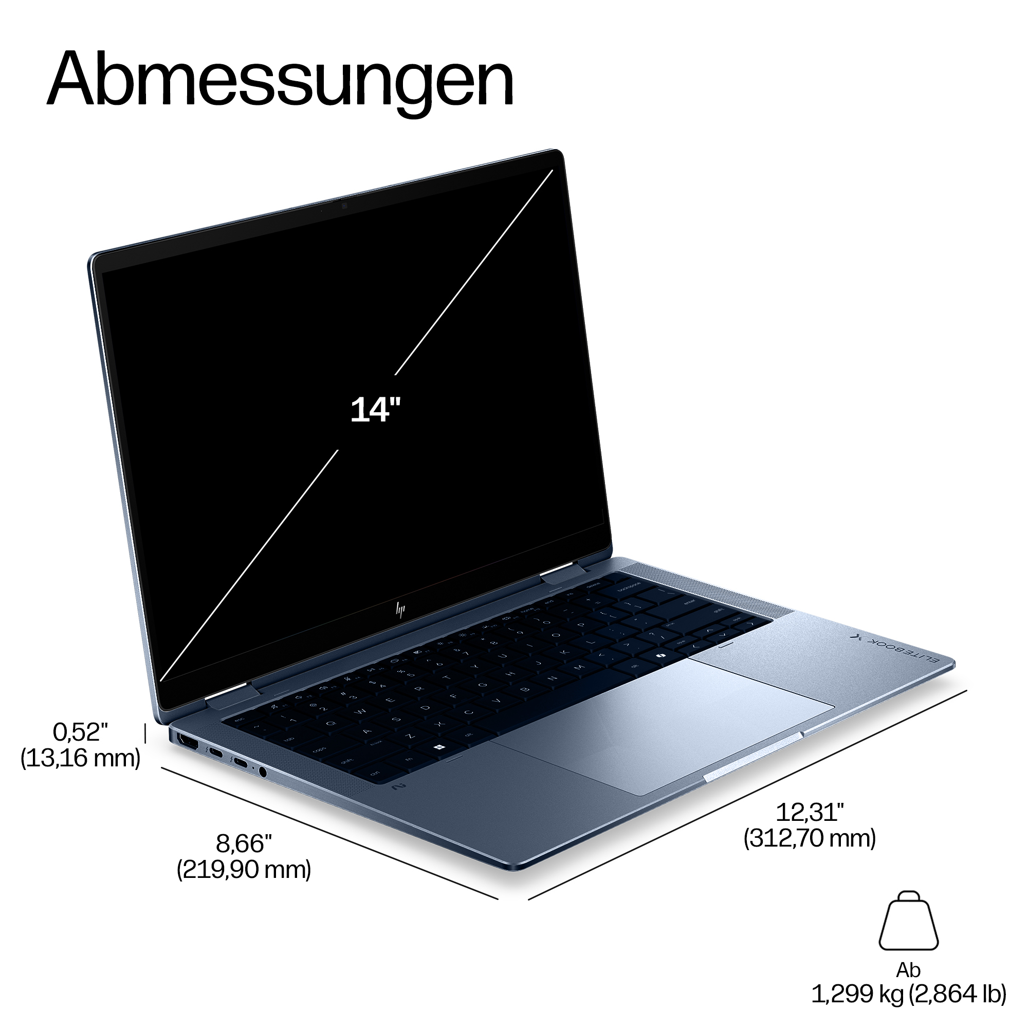 HP EliteBook X Flip G2i Notebook Next Gen AI - Flip-Design - Intel Core Ultra 7 356H / 1.9 GHz - Win 11 Pro - Intel Graphics - 32 GB RAM - 1 TB SSD NVMe - 35.6 cm (14)