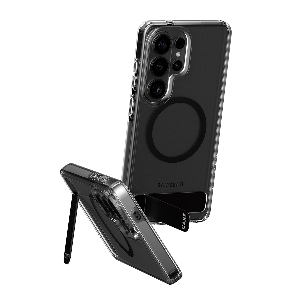 PanzerGlass CARE by � Urban Explorer Case Transparent w. Black Kickstand & Qi Samsung Galaxy S26 Ultra funda para tel�fono m�vil Transparente