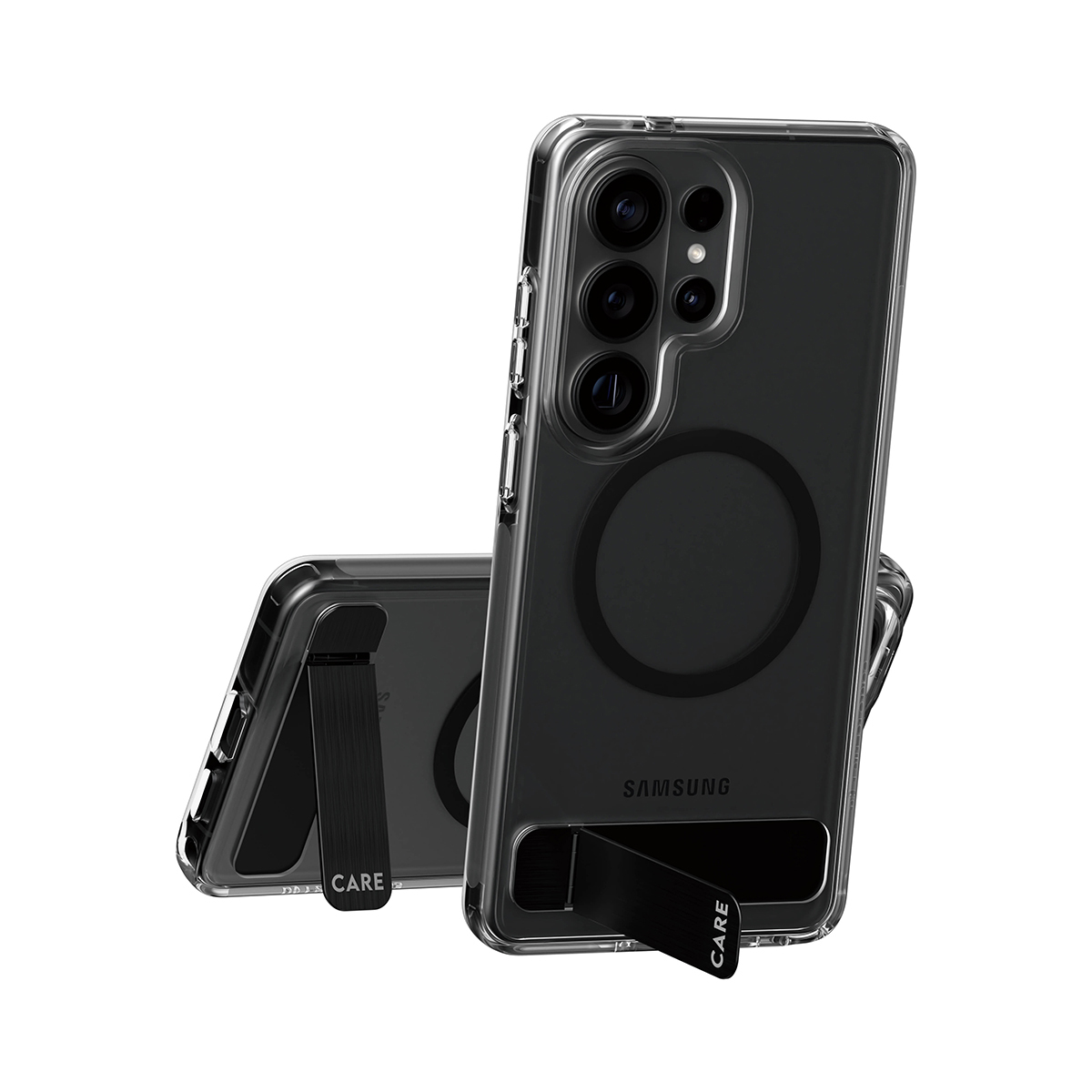 PanzerGlass CARE by � Urban Explorer Case Transparent w. Black Kickstand & Qi Samsung Galaxy S26 Ultra funda para tel�fono m�vil Transparente