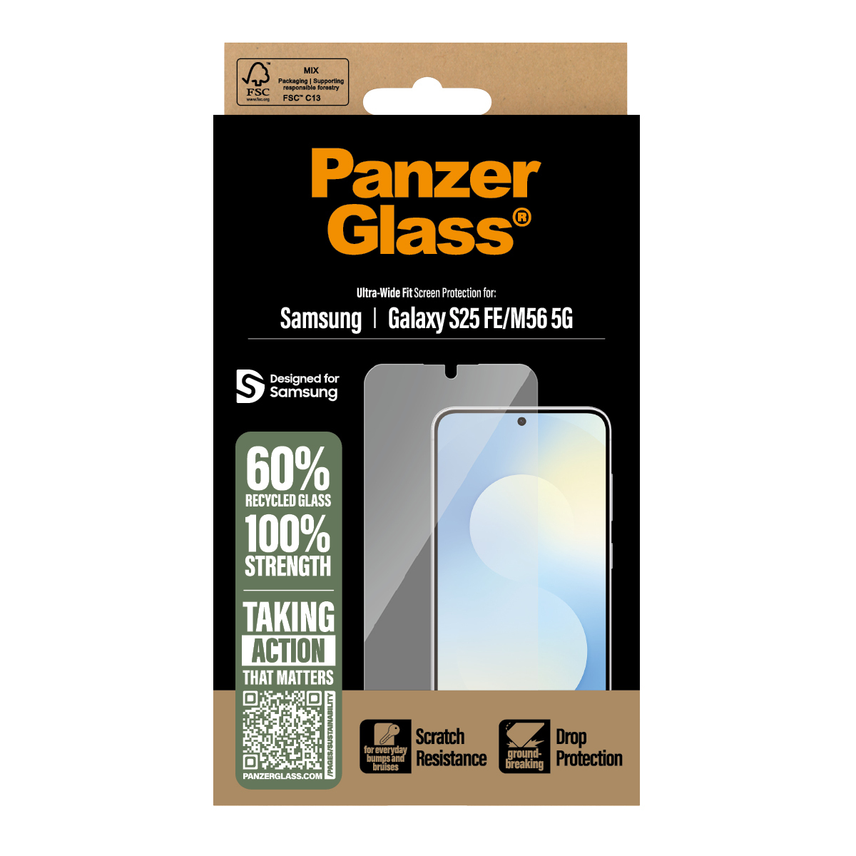 PanzerGlass Screen Protector Samsung Galaxy S25 FE/M56 5G Ultra-Wide Fit