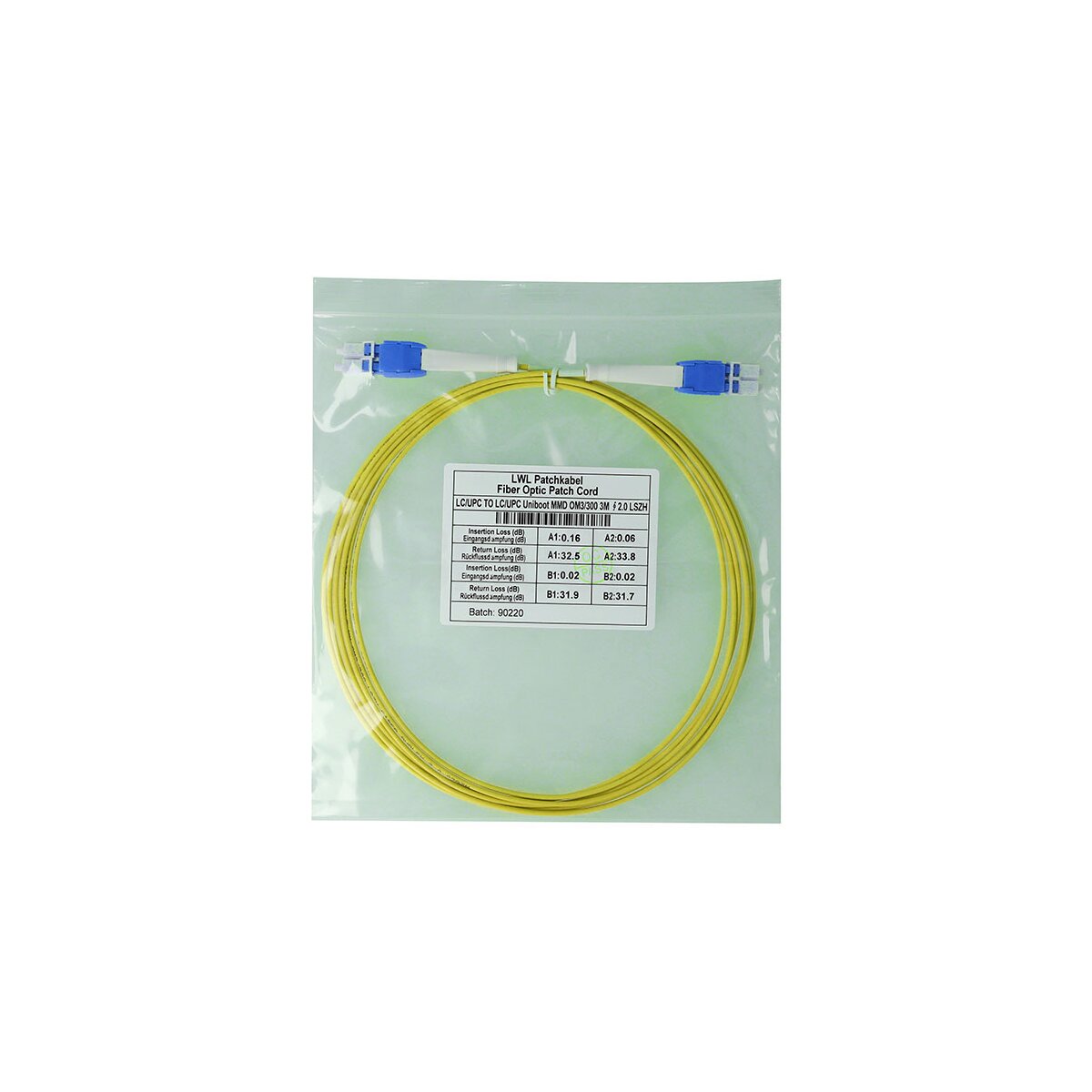BlueOptics Duplex LWL Patchkabel LC Uniboot-LC Uniboot Singlemode 5 Meter