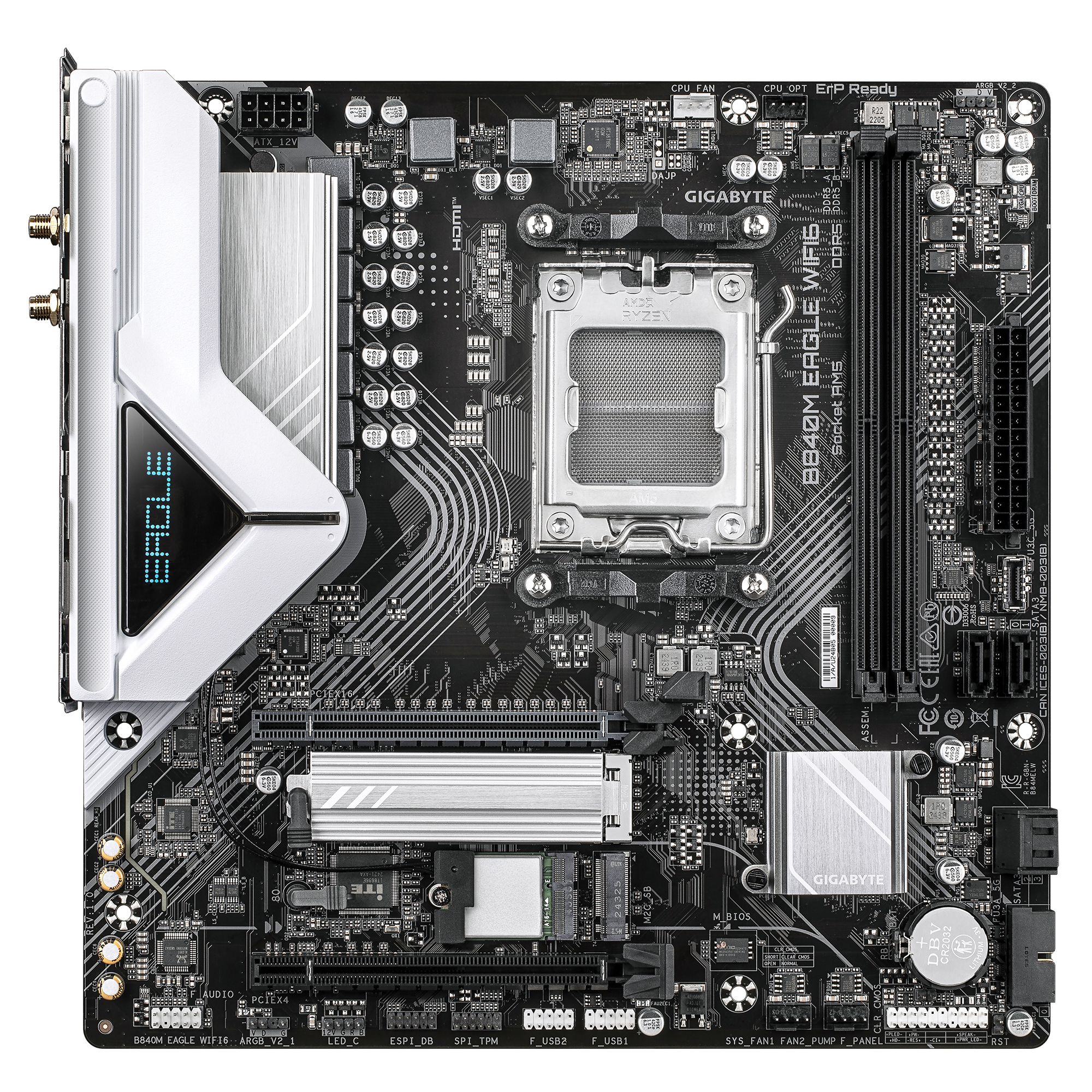 Gigabyte B840M EAGLE WIFI6 - Motherboard - micro ATX - Socket AM5 - AMD B840 Chipsatz - USB-C 3.2 Gen 1, USB 3.2 Gen 1 - Wi-Fi 6, Bluetooth, 2.5 Gigabit LAN - Onboard-Grafik (CPU erforderlich)
