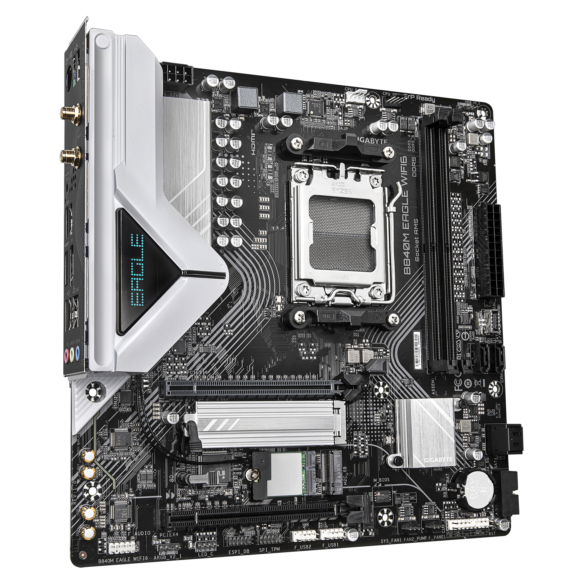 Gigabyte B840M EAGLE WIFI6 - Motherboard - micro ATX - Socket AM5 - AMD B840 Chipsatz - USB-C 3.2 Gen 1, USB 3.2 Gen 1 - Wi-Fi 6, Bluetooth, 2.5 Gigabit LAN - Onboard-Grafik (CPU erforderlich)