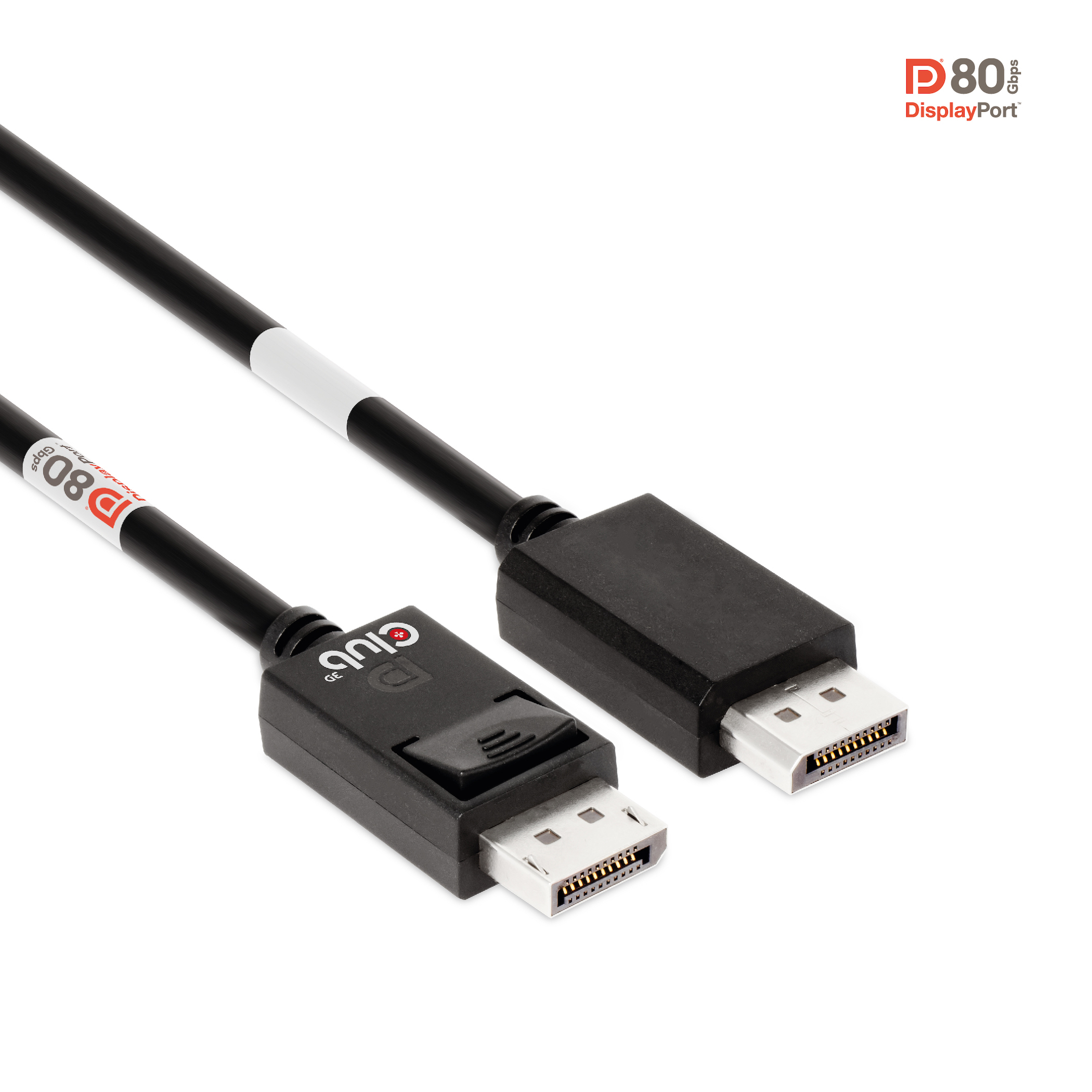CLUB3D DisplayPort 2.1 Cable certificado VESA DP80 bidireccional 4K120Hz, 8K60Hz u 10K30Hz M/M 1.2m/3.94ft