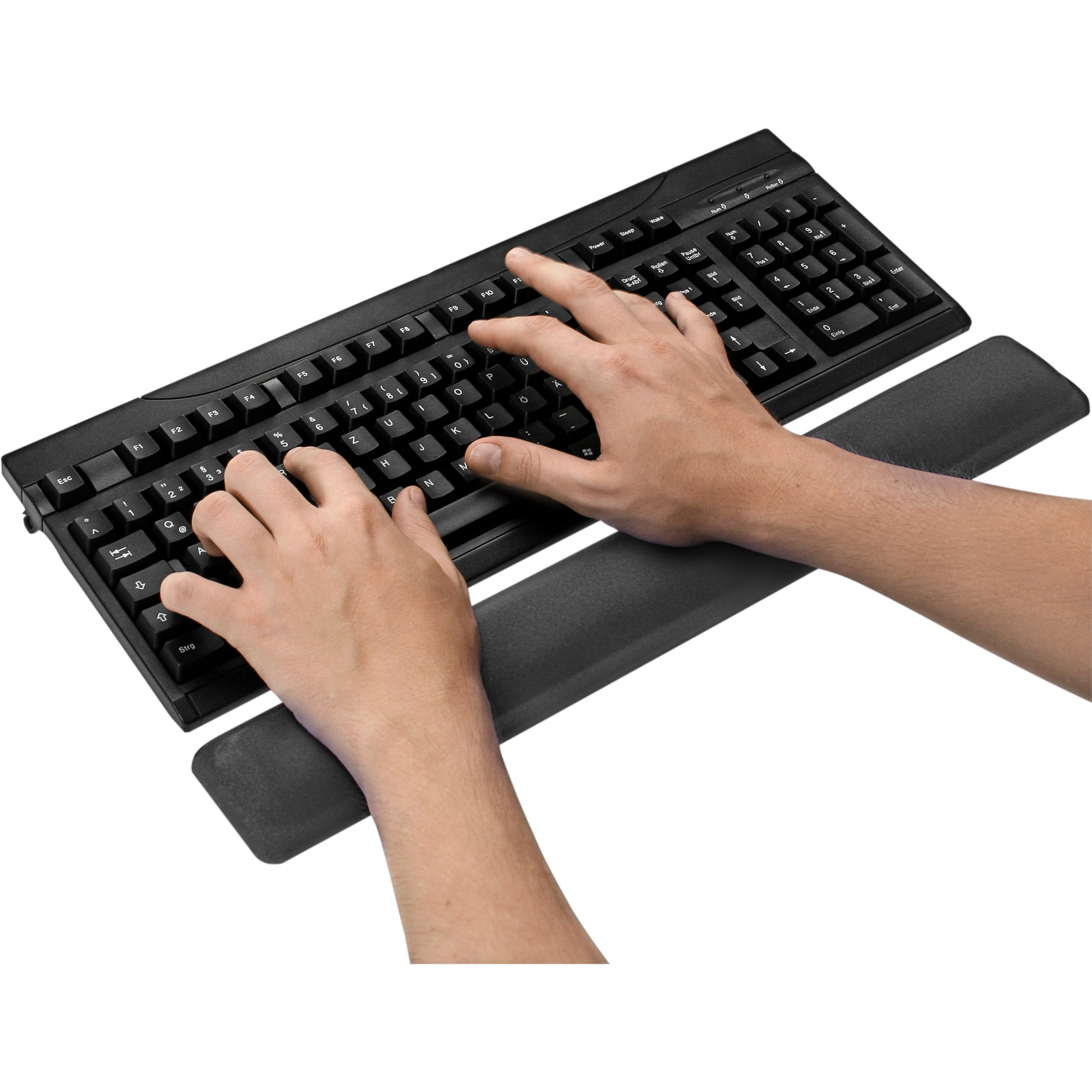 InLine Keyboard Pad, poggia polsi in gel per tastiera, Nero, 464x60x23mm
