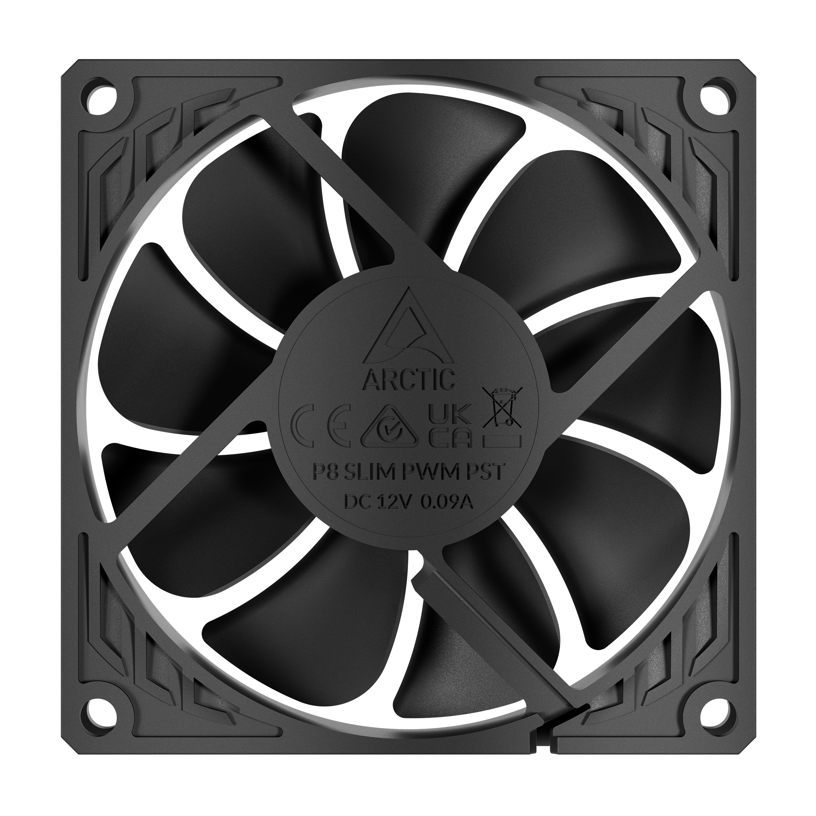 ARCTIC P8 Slim PWM PST Case per computer Ventilatore 8 cm Nero 1 pz