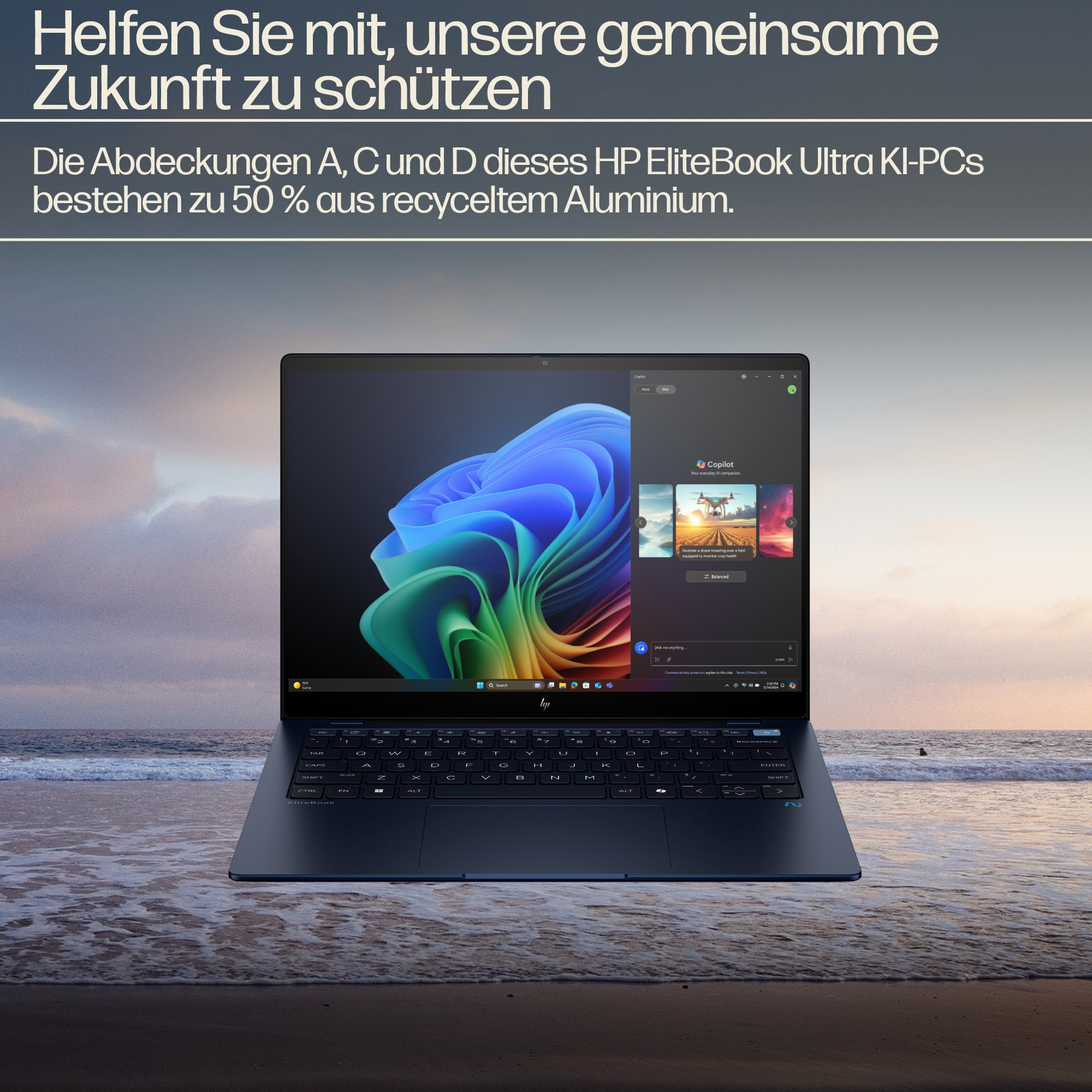 HP EliteBook Ultra G1q Qualcomm Snapdragon X1E-78-100 Port�til 35,6 cm (14) Pantalla t�ctil 2.2K 16 GB LPDDR5x-SDRAM 512 GB SSD Wi-Fi 6E (802.11ax) Windows 11 Pro Azul