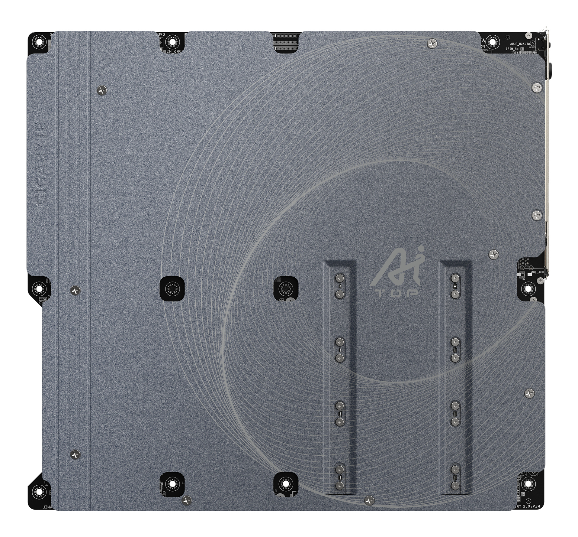 GIGABYTE TRX50 AI TOP-2B Motherboard - AMD Ryzen Threadripper PRO 7000 CPUs, 16+8+4 Phases Digital VRM, up to 5200 MHz DDR5, 4xPCIe 5.0 M.2, Wi-Fi 7, 10 GbE LAN, USB 4