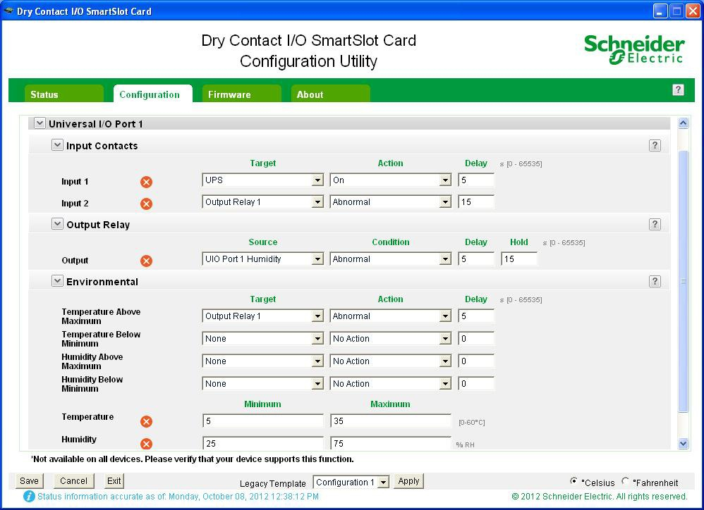APC Schneider Dry Contact I/O SmartSlot Card - USV-Managementmodul