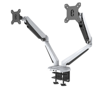 Rockstable RS-MM011W Professionell Halterung fr 2 Monitore - Klemme /Bolzen - 16 kg - 38,1 cm (15) - 81,3 cm (32) - 100 x 100 mm - Wei