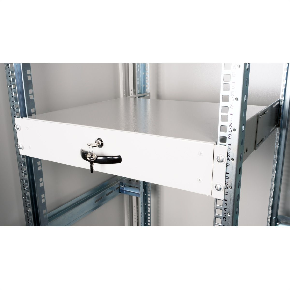 ROLINE Tastatur-Tablett - verriegelbar - RAL 7035, Hellgrau - 2U - 48.3 cm (19)