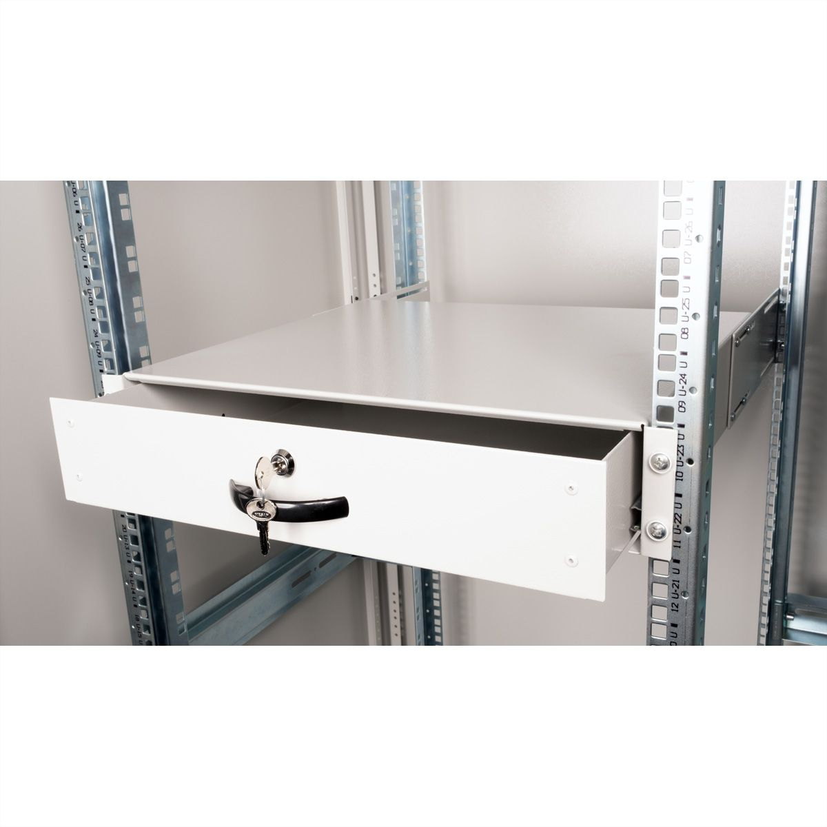 ROLINE Tastatur-Tablett - verriegelbar - RAL 7035, Hellgrau - 2U - 48.3 cm (19)