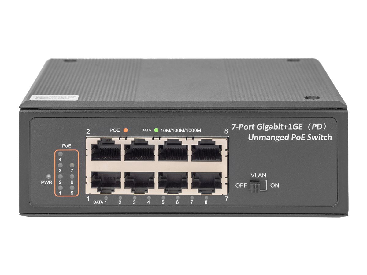 Digitus Industrial 7 Port Gigabit PoE Switch, Unmanaged