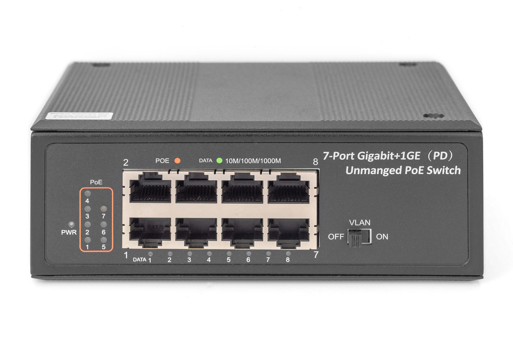 Digitus Industrial 7 Port Gigabit PoE Switch, Unmanaged