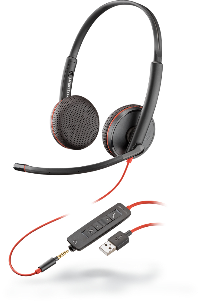 POLY Blackwire C3225 Casque Avec fil Arceau Bureau/Centre dappels USB Type-A Noir