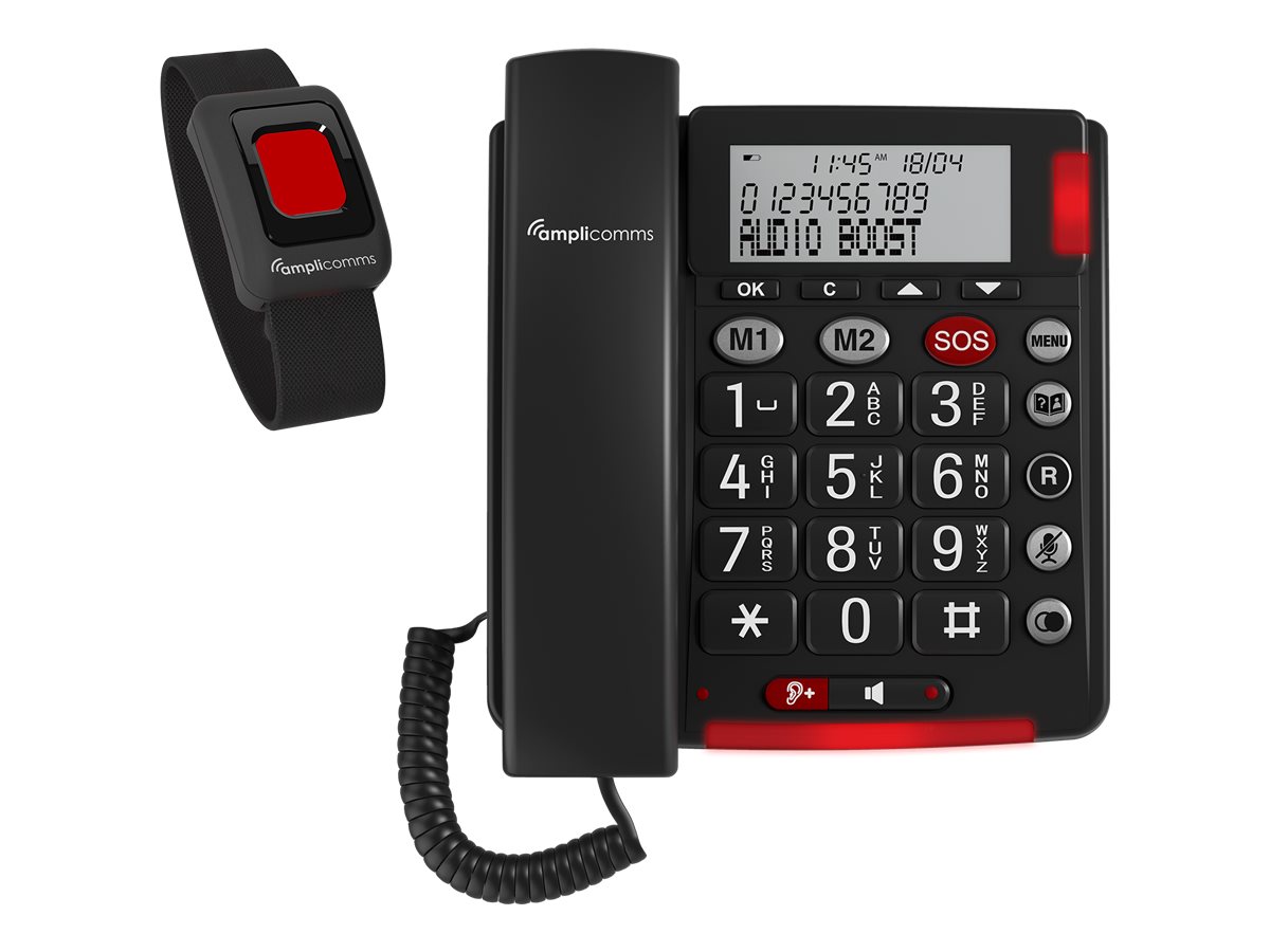 Audioline BigTel 50 Alarm Plus Grotastentelefon/Fototasten dunkel grau DE/FR