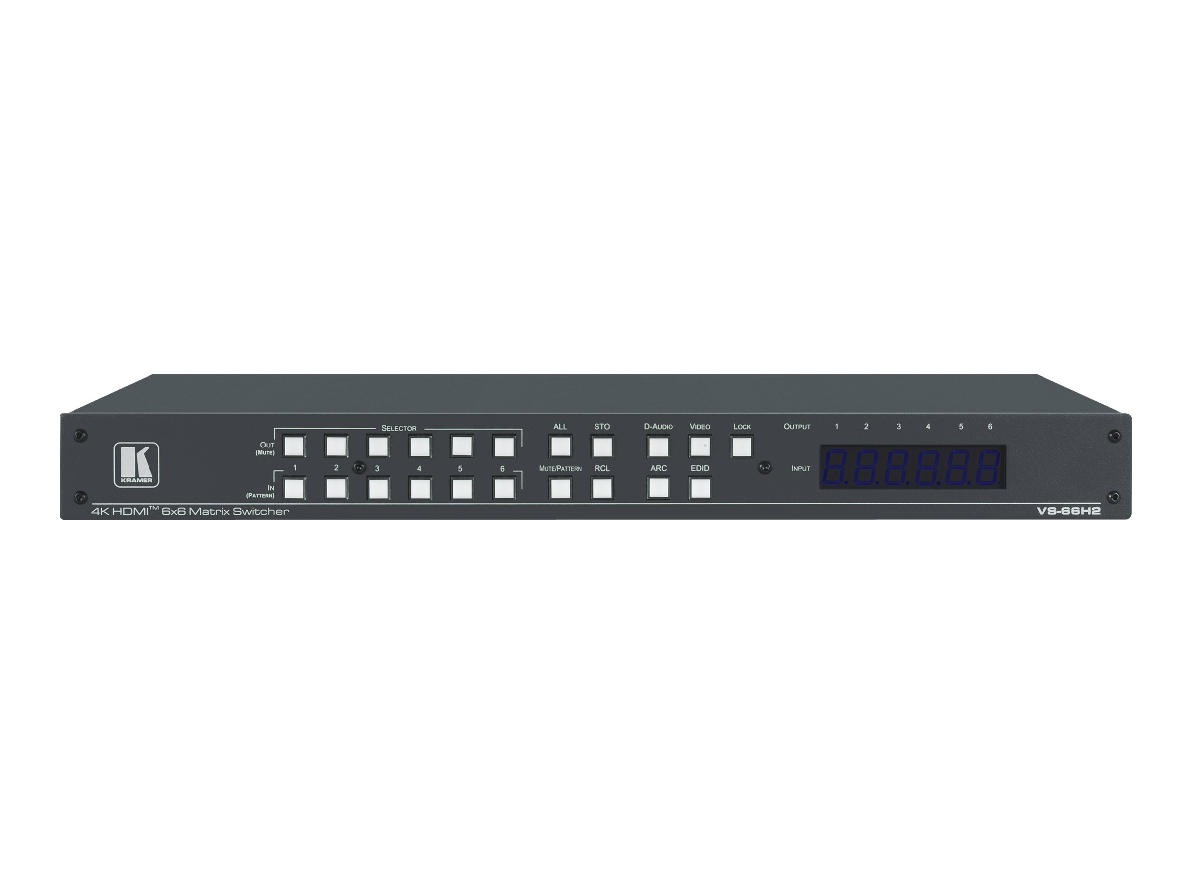 Kramer Electronics Kramer VS-66H2 6x6 4K HDR HDCP 2.2 Matrix Switcher with Digital Audio Routing