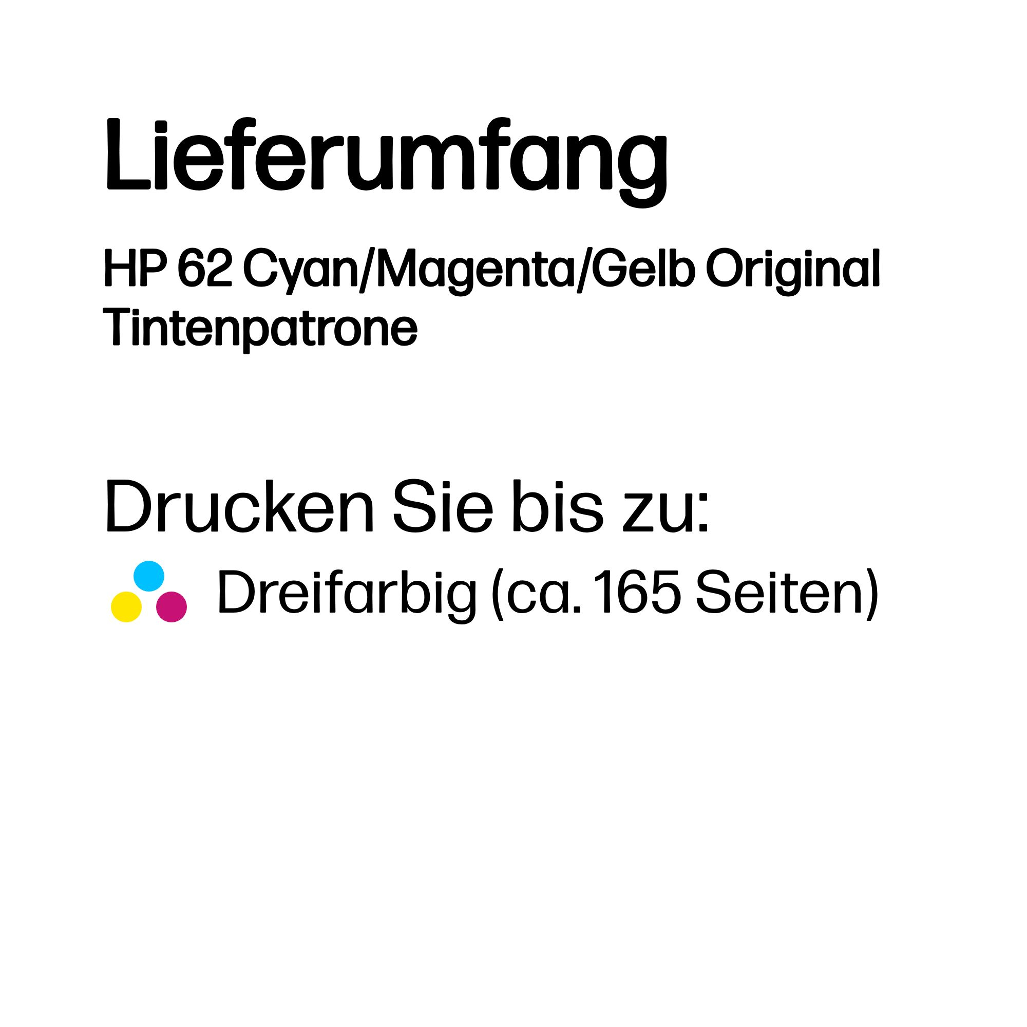 HP 62 Tri-color Original Ink Cartridge