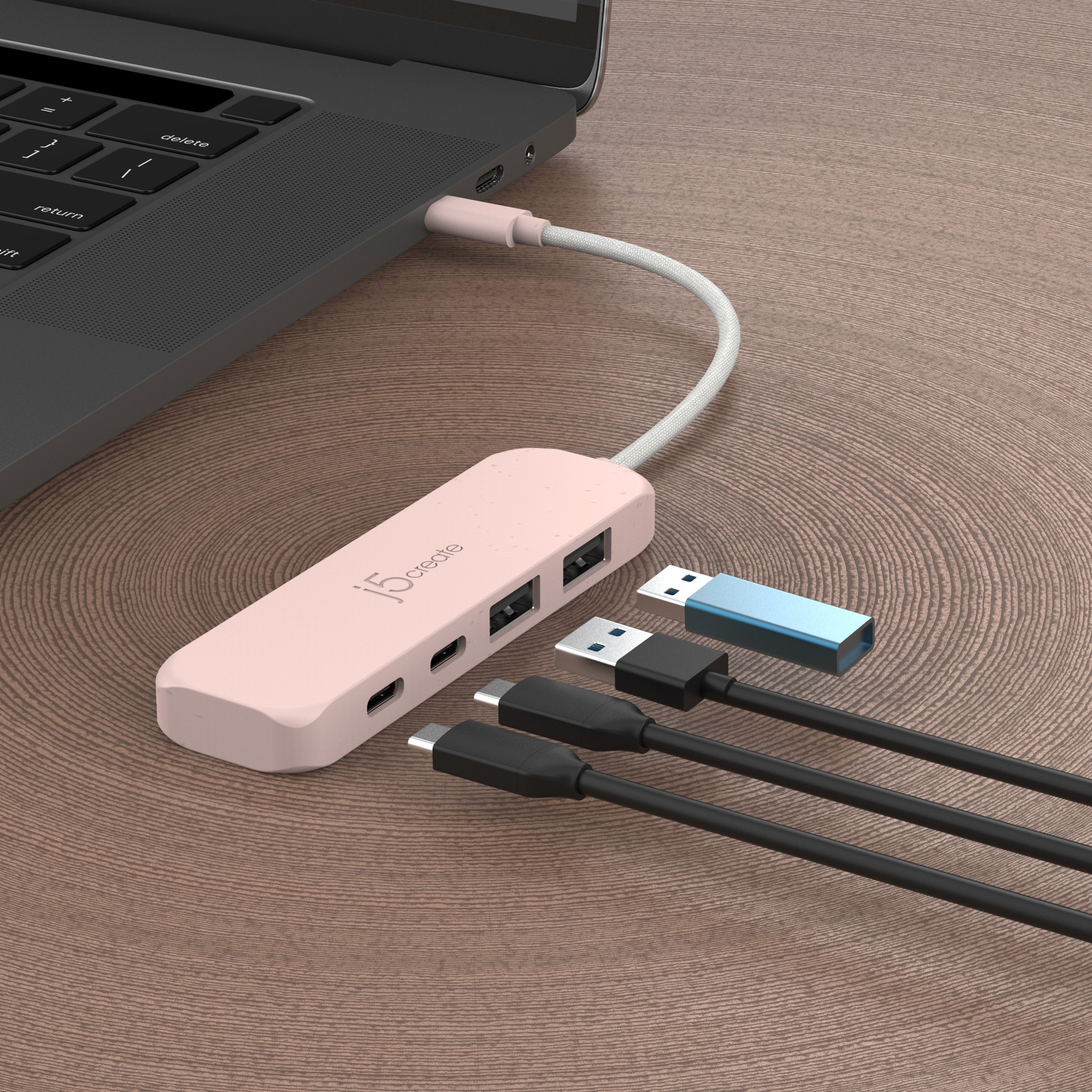 j5create Hub respectueux de l environnement USB-C vers 4 ports Type-C et Type-A G�n 2