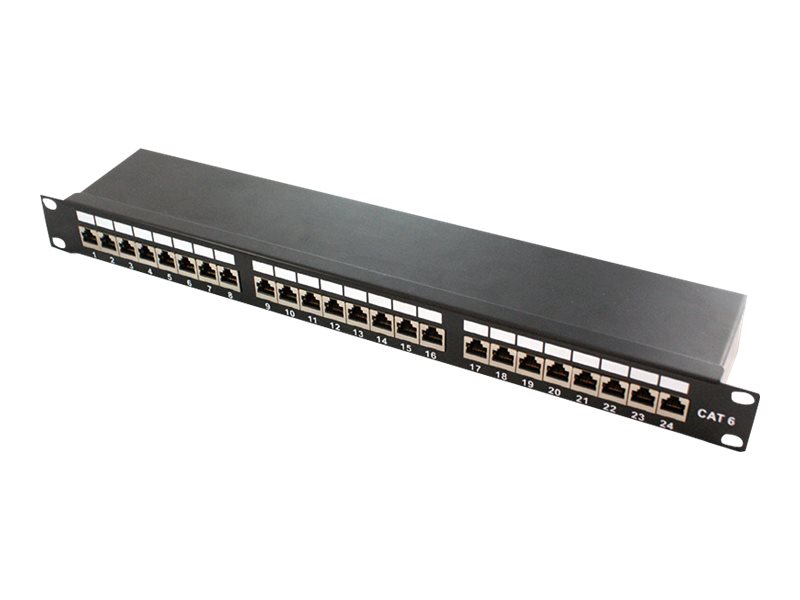 LogiLink Patch Panel - RJ-45 X 24 - Schwarz, RAL 9005 - 1U - 48.3 cm (19)
