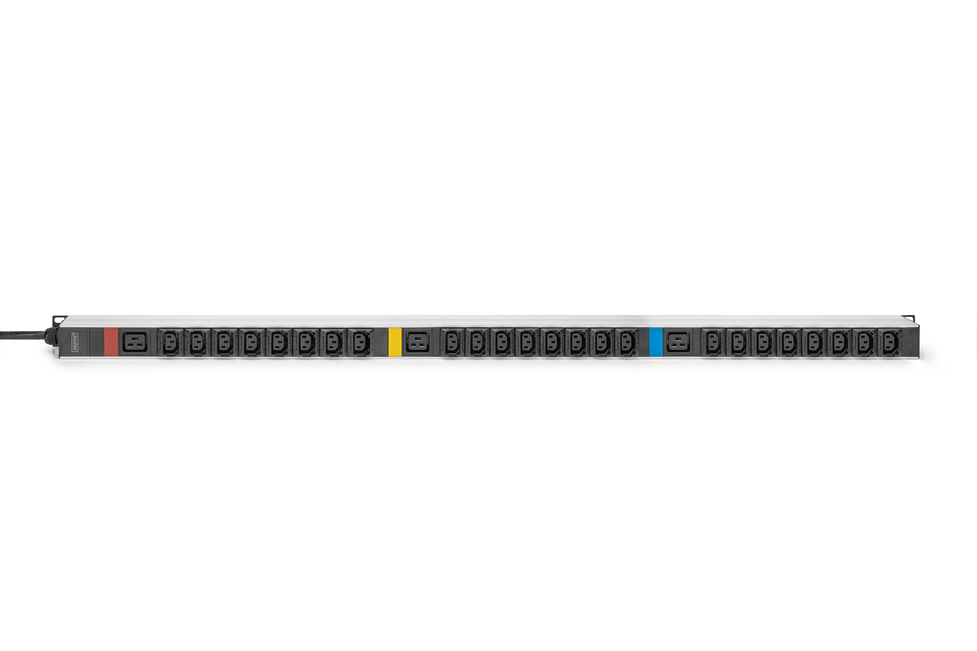 Digitus PDU IT bsica, trifsica 16 A, 24 x C13, 3 x C19, cable de alimentacin de 3 m, clavija IEC 60309 16 A