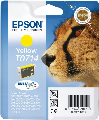Epson Cheetah Singlepack Yellow T0714 DURABrite Ultra Ink