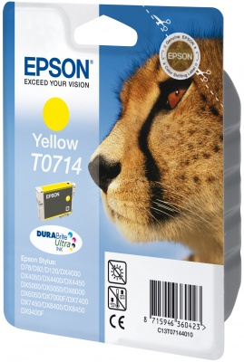 Epson Cheetah Singlepack Yellow T0714 DURABrite Ultra Ink